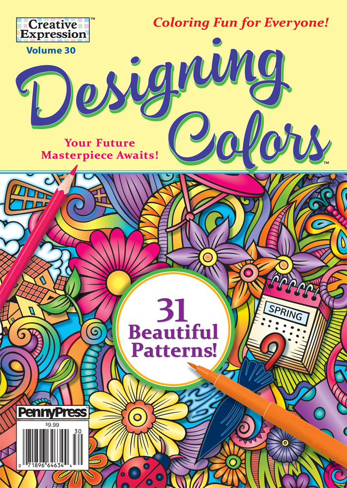 NEW LIVING COLORS Adult/Teens Coloring Book Volume 27 Creative Expression  2022