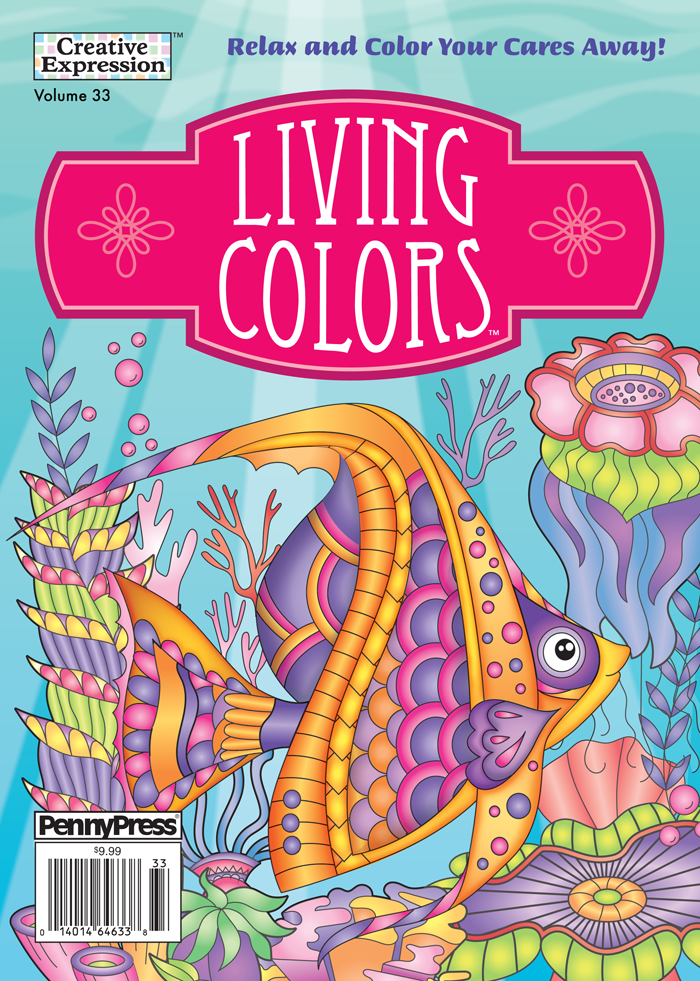 NEW LIVING COLORS Adult/Teens Coloring Book Volume 27 Creative Expression  2022