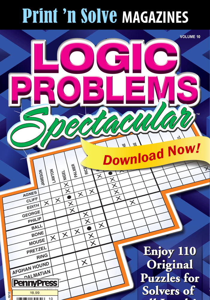 Print n Solve Magazines Logic Problems Spectacular Penny Dell Puzzles