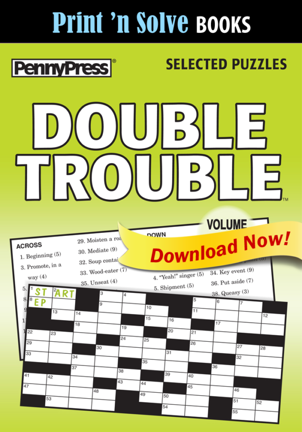 Print n Solve Books: Double Trouble Penny Dell Puzzles