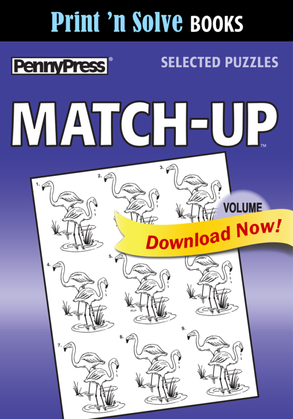 Print ‘n Solve Books MatchUp Penny Dell Puzzles